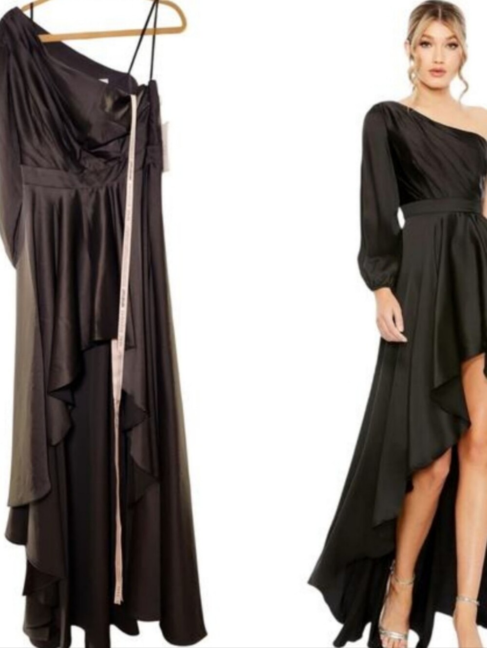 MAC DUGGAL NWT Black One Shoulder Long Formal Dress, Size 10